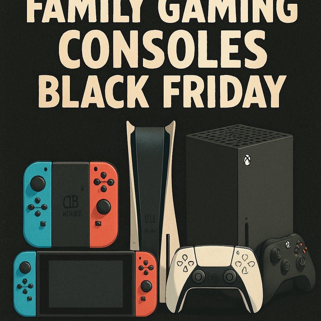Famille profitant des meilleures offres Black Friday sur les consoles de gaming family consoles black friday.